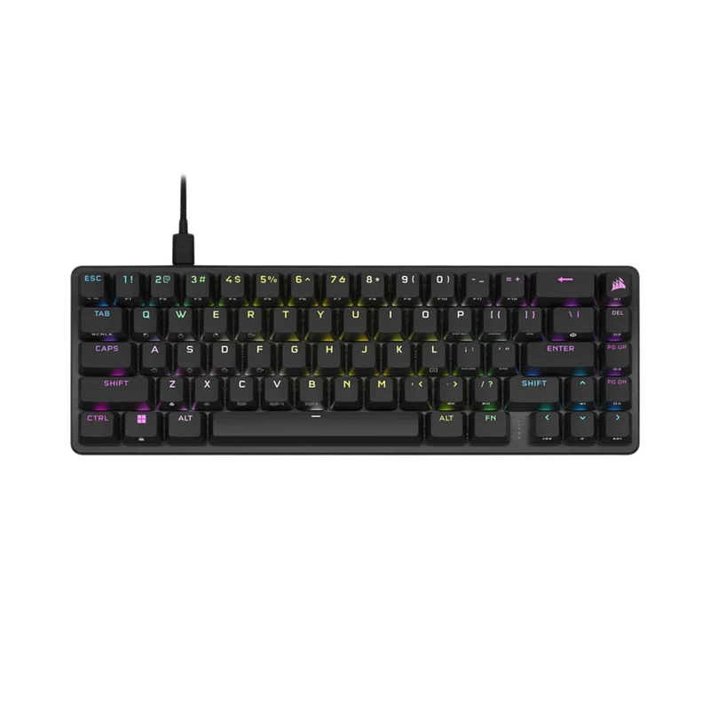 لوحة مفاتيح ألعاب ميكانيكية كورساير K65 PRO MINI RGB، سلكية بنسبة 65%، باللون الأسود