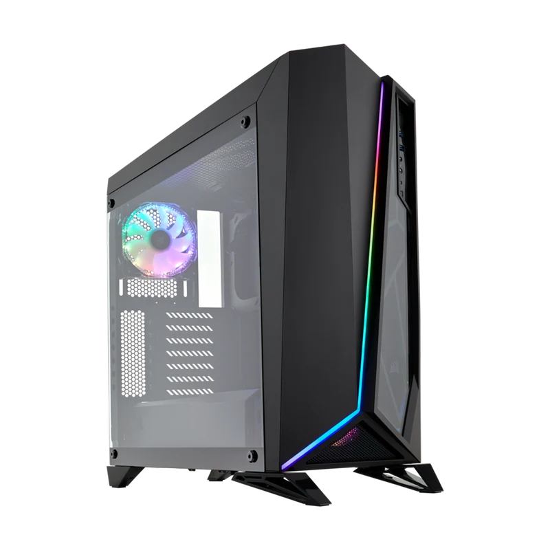 حافظة كورسير سبيك أوميجا سلسلة كاربايد RGB، تاور متوسط، باللون الأسود