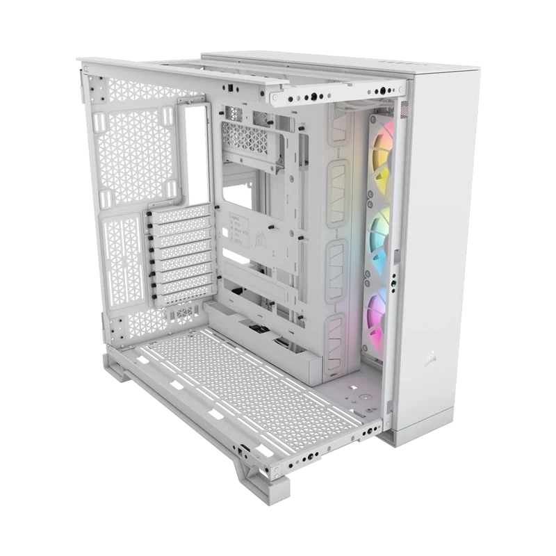 صندوق كمبيوتر كورسير iCUE لينك 6500X RGB متوسط الحجم - أبيض