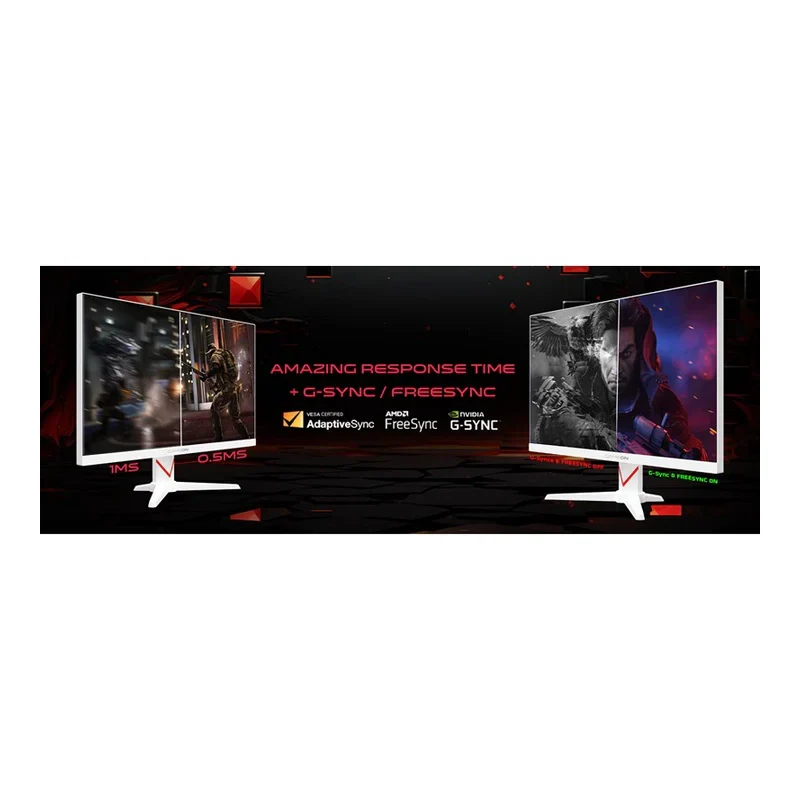 شاشة ألعاب جيم أون GOAD27QHD240IPS من سلسلة دوميناتور – مقاس 27 بوصة QHD – تردد 240 هرتز / زمن استجابة 0.5 مللي ثانية / ديسبلاي بورت / HDMI / أبيض