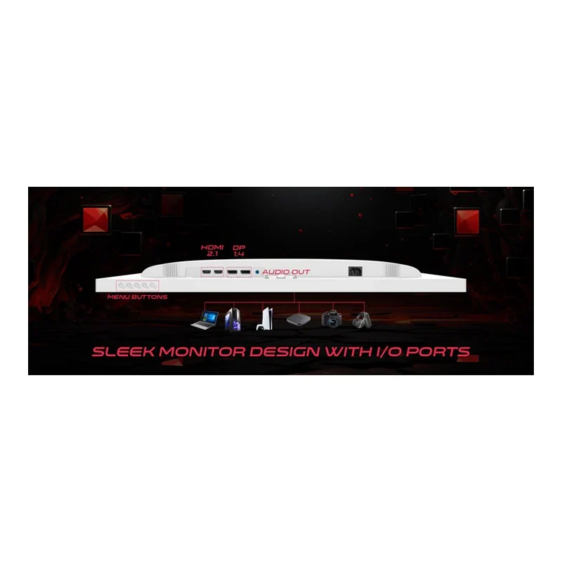 شاشة ألعاب جيم أون GOAD27QHD240IPS من سلسلة دوميناتور – مقاس 27 بوصة QHD – تردد 240 هرتز / زمن استجابة 0.5 مللي ثانية / ديسبلاي بورت / HDMI / أبيض