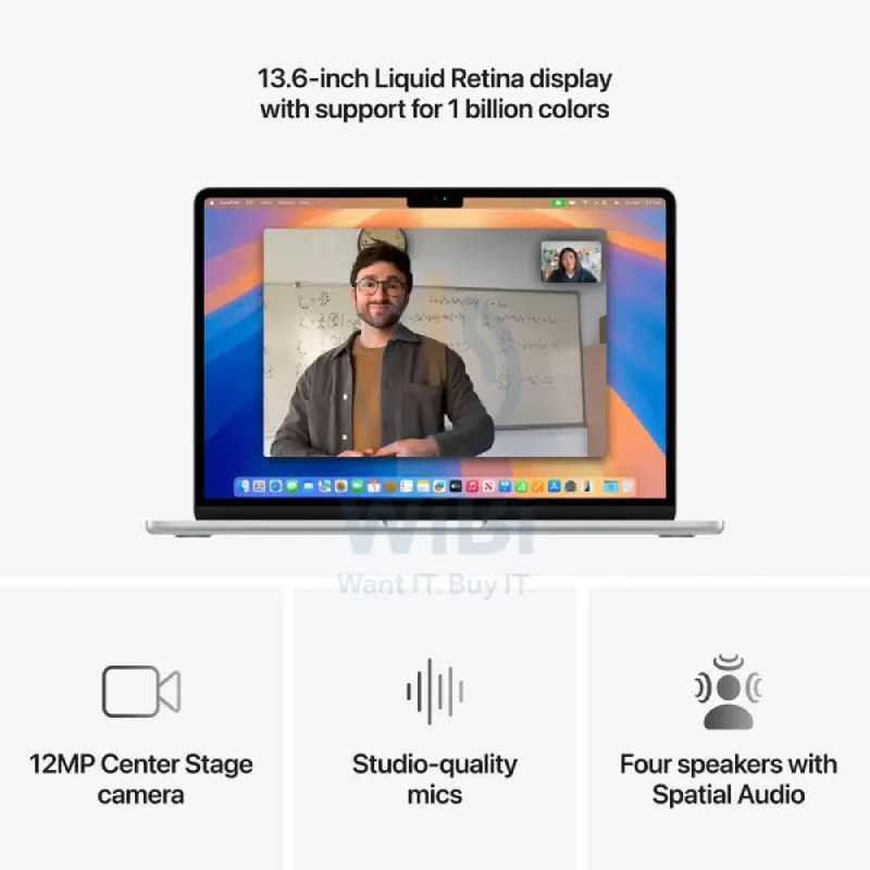 Apple MacBook Air - 13.6" / M4 / 10-Core CPU / 8-Core GPU / 16-Core Neural Engine / 16GB RAM / 256GB SSD / Arabic/English / Silver / 1YW
