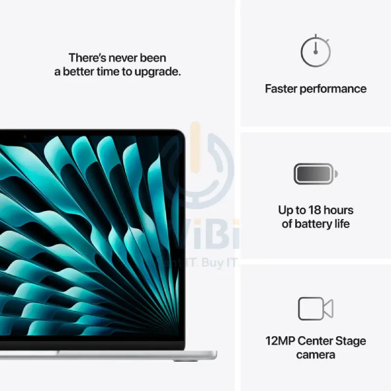 Apple MacBook Air - 13.6" / M4 / 10-Core CPU / 8-Core GPU / 16-Core Neural Engine / 16GB RAM / 256GB SSD / Arabic/English / Silver / 1YW