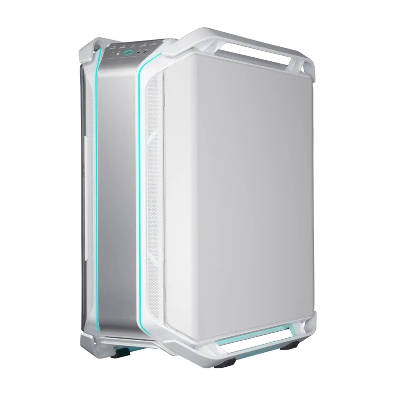 صندوق كمبيوتر كولر ماستر كوزموس C700M بالحجم الكامل ATX - فضي وأبيض