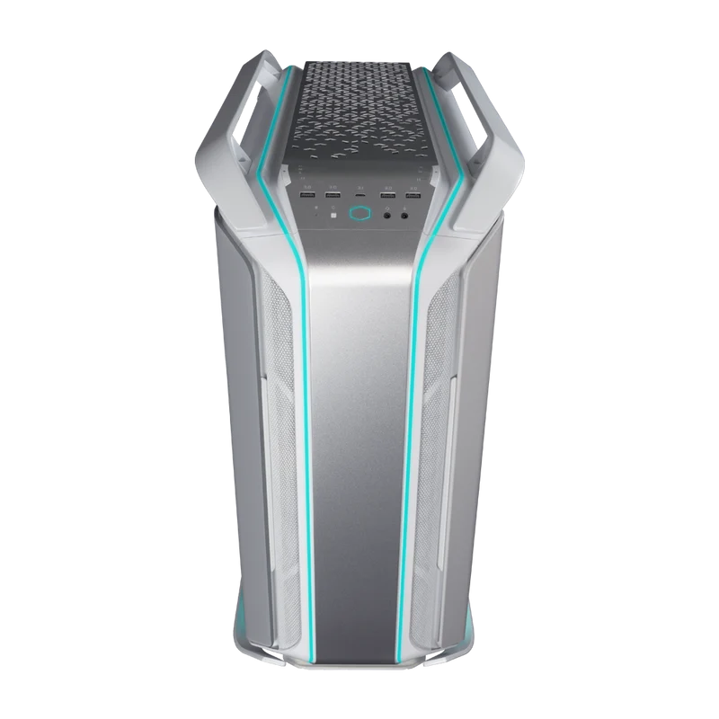 صندوق كمبيوتر كولر ماستر كوزموس C700M بالحجم الكامل ATX - فضي وأبيض
