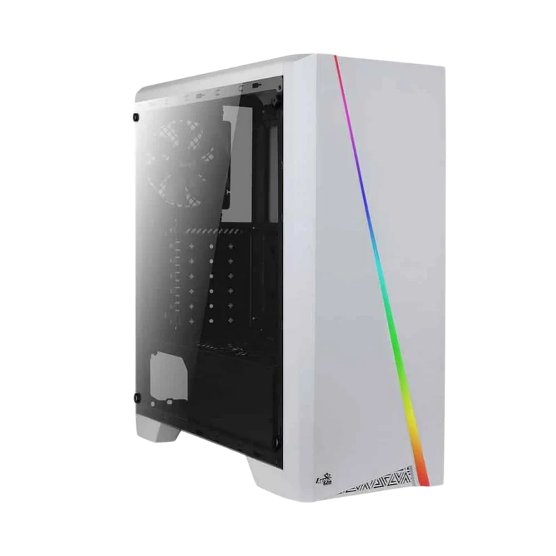 حافظة كمبيوتر إيروكول سايلون RGB ميد تاور - أبيض