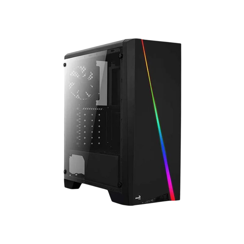 حافظة كمبيوتر إيروكول سايلون RGB، تاور متوسط، باللون الأسود