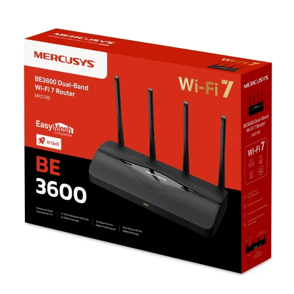 راوتر ميركوسيس MR27BE BE3600 ثنائي النطاق، واي فاي 7