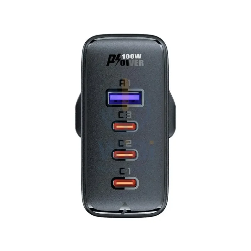 ACEFAST Fast Charge Wall Charger A40 PD100W GaN (3*USB-C+USB-A) charger set (UK) - Black