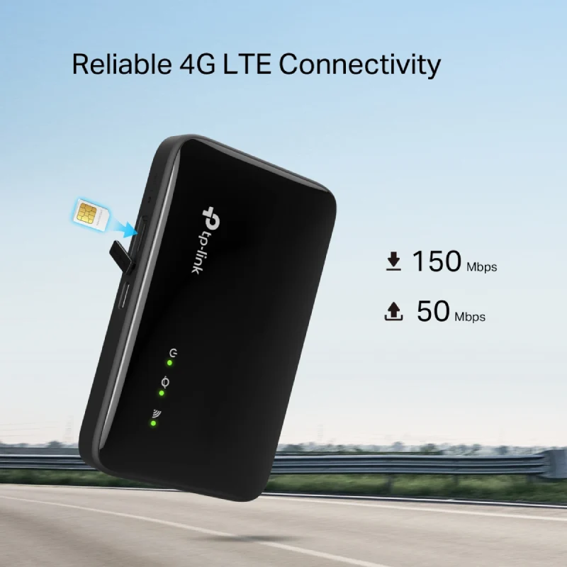 راوتر تي بي لينك M7005 موبايل واي فاي 4G LTE - 2.4 جيجاهرتز / أسود