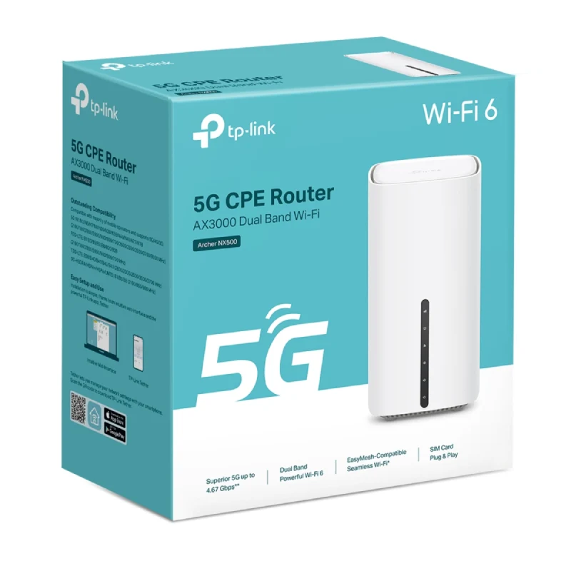 راوتر لاسلكي جيجابت ثنائي النطاق تي بي لينك (Archer NX500) ‏5G AX3000 - 2402 ميجابت/ثانية (5 جيجاهرتز) / جيجابت WAN/LAN