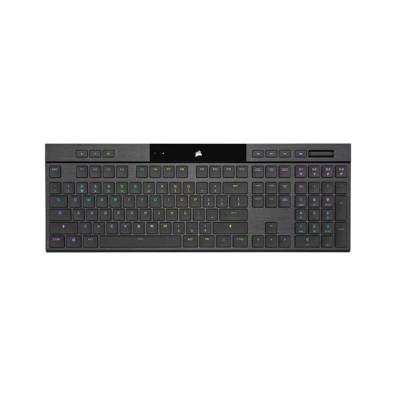 لوحة مفاتيح ألعاب كورسير K100 إير RGB ميكانيكية لاسلكية فائقة النحافة، باللون الأسود