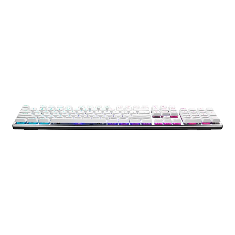 لوحة مفاتيح ميكانيكية لاسلكية كولر ماستر SK653 RGB، أبيض فضي