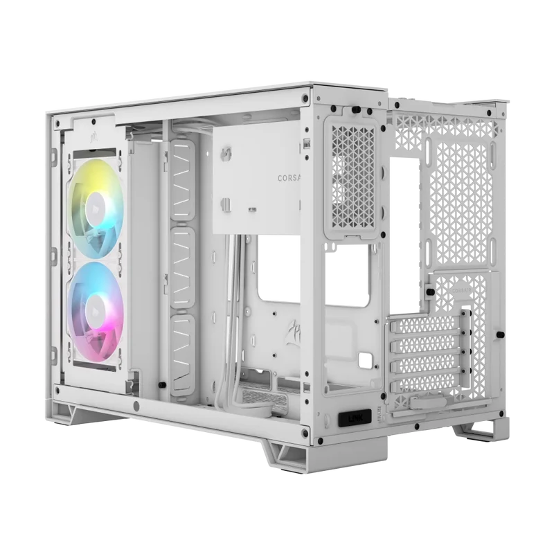 حافظة كورسير آي كيو لينك 2500X RGB تاور متوسط – أبيض