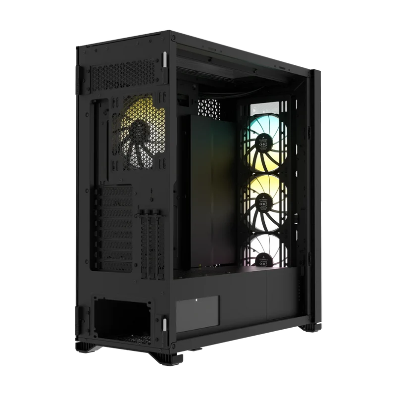 حافظة كورسير آي كيو 7000X RGB من الزجاج المقوى، تاور كامل ATX، باللون الأسود