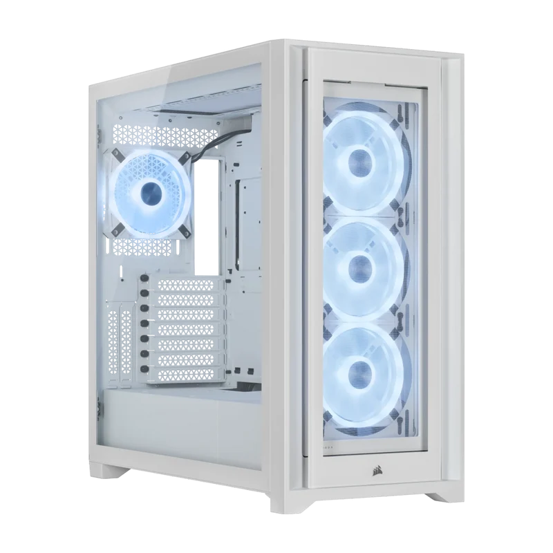 حافظة كمبيوتر كورسير آي كيو 5000X RGB إصدار QL ميد تاور ATX - أبيض