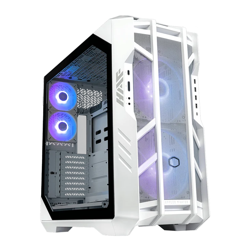 حافظة كمبيوتر كولر ماستر HAF 700 كاملة البرج، ATX، إيه آر جي بي، باللون الأبيض