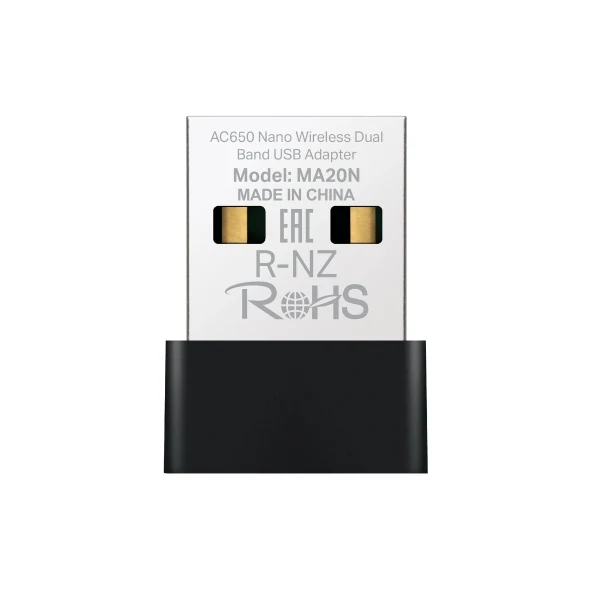 محول USB لاسلكي ثنائي النطاق ميركوسيس MA20N - AC650 نانو