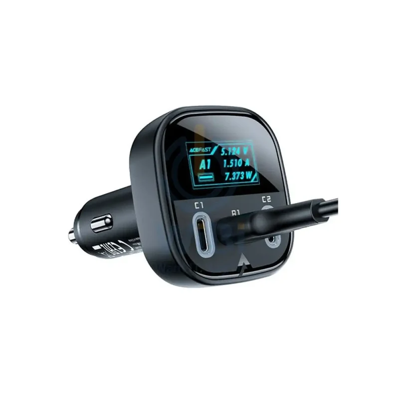 ACEFAST B5 101W (2C+A) metal car charger with OLED smart display - Black