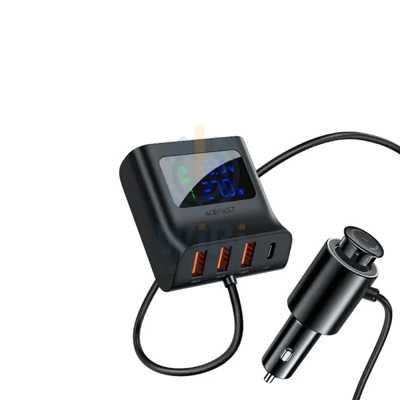 ACEFAST B8 digital display car HUB charger - Black