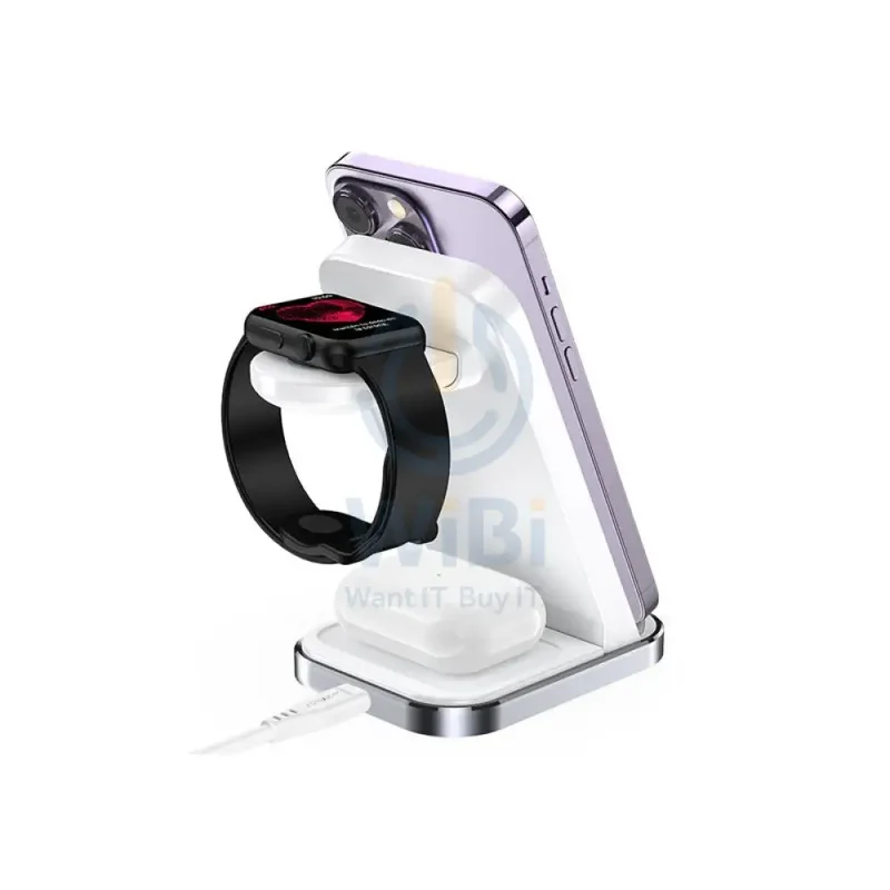 ACEFAST E15 desktop 3-in-1 wireless charging stand - White