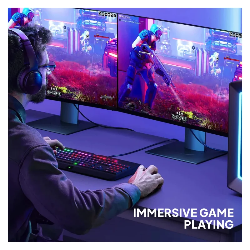 كابل موصيل HDMI 2.0، 4K بتردد 60 هرتز، بطول 10 متر، باللون الأزرق