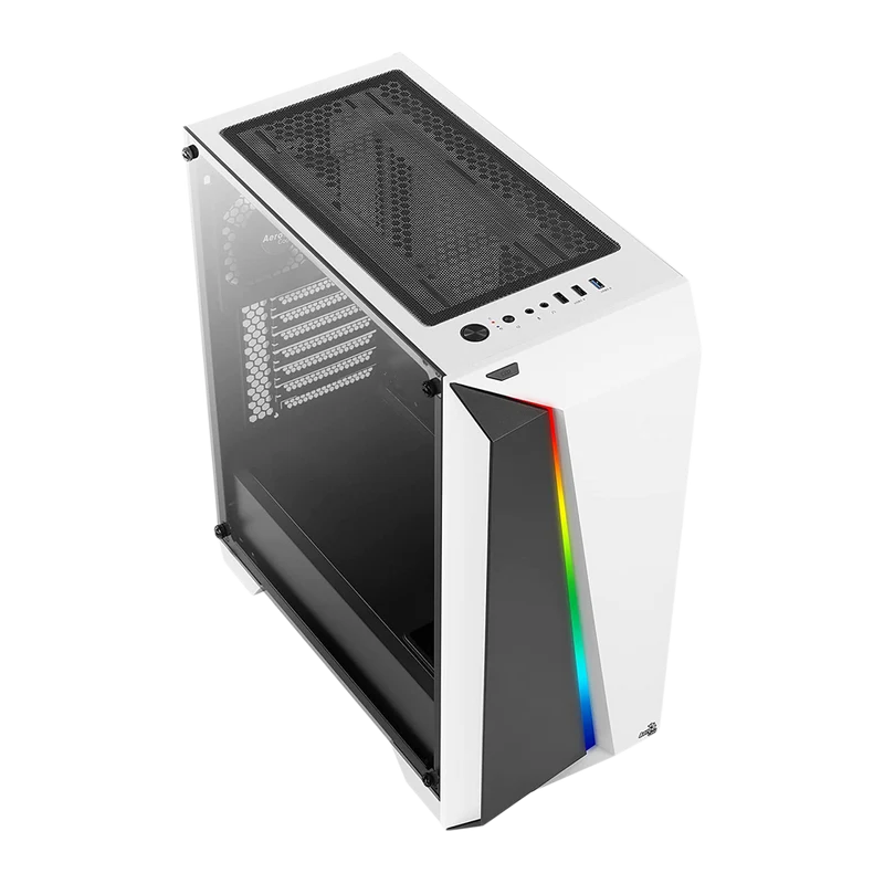 حافظة كمبيوتر إيروكول سايلون برو RGB، تاور متوسط، باللون الأبيض