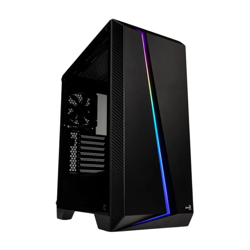 حافظة كمبيوتر إيروكول سايلون برو RGB، تاور متوسط، باللون الأسود