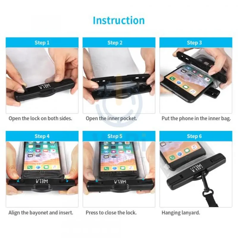 Seawag Mela Universal SmartPhone WaterProof Case - ((Warehouse Packed) - Black