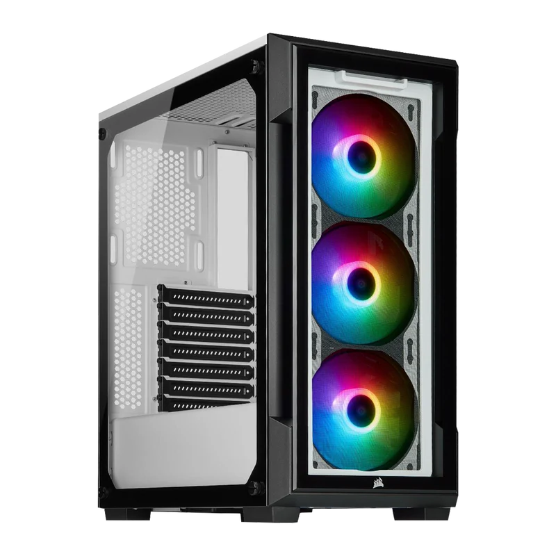 حافظة كورساير آي كيو إي 220T RGB، ميد تاور، أبيض