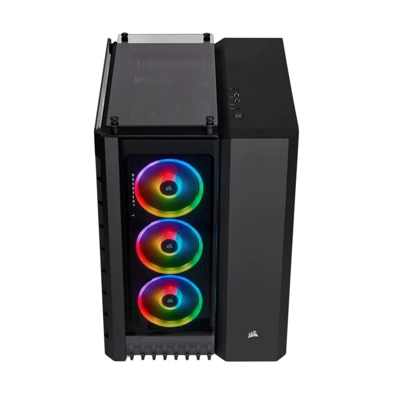 حافظة كورساير كريستال سيريز 680X RGB ميد تاور، أسود