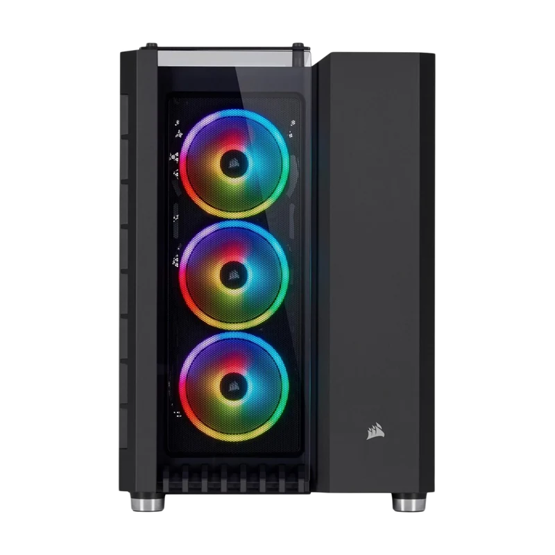 حافظة كورساير كريستال سيريز 680X RGB ميد تاور، أسود
