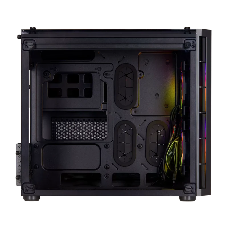 حافظة كورسير سلسلة كريستال 280X RGB، Micro ATX، باللون الأسود