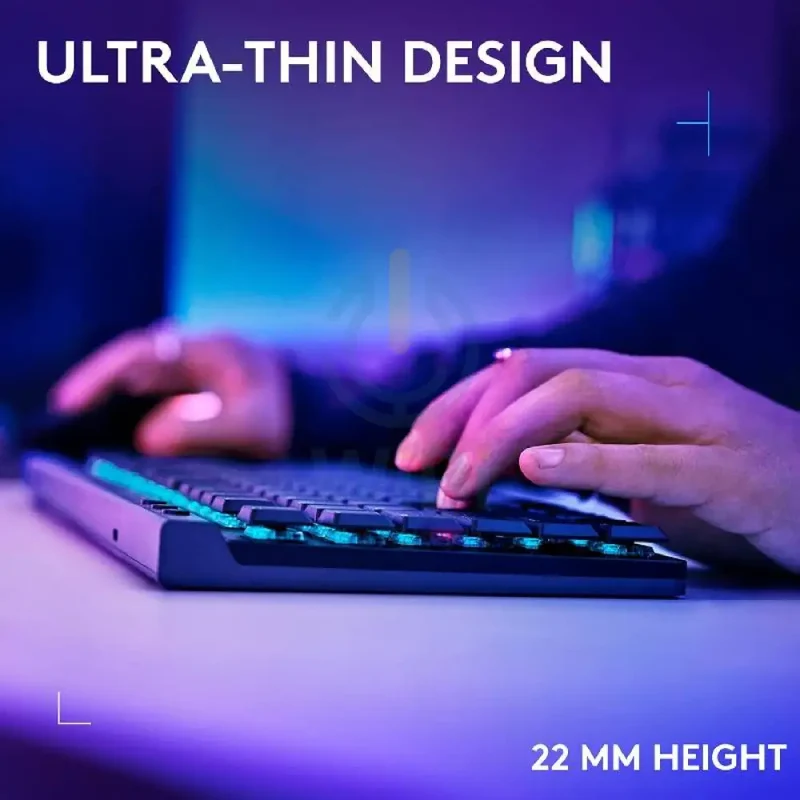 لوحة مفاتيح ألعاب ميكانيكية لوجيتك G515 لايت سبيد بدون لوحة أرقام - لاسلكية / إضاءة RGB / مفاتيح لمسية / عربي وإنجليزي / أسود