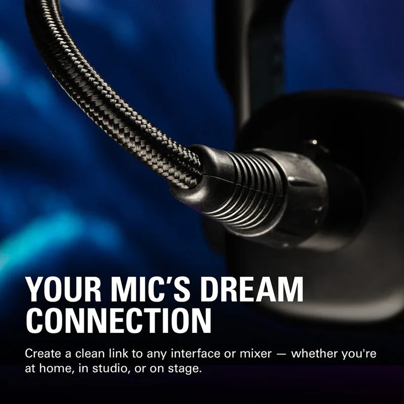 كابل ميكروفون إيلاغو XLR، باللون الأسود