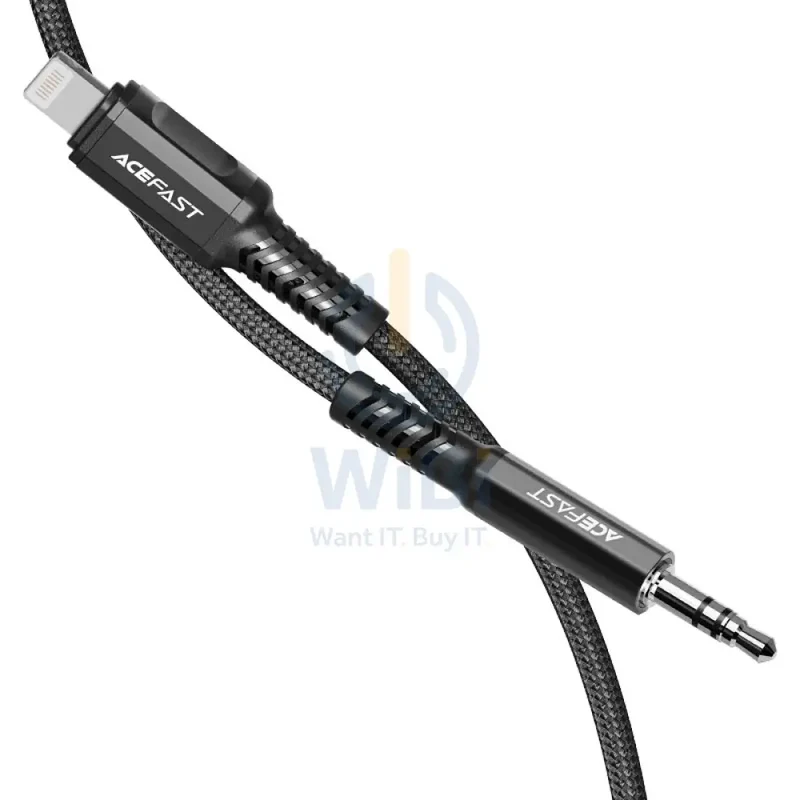 ACEFAST C1-06 Lightning to 3.5mm aluminum alloy audio cable - Black