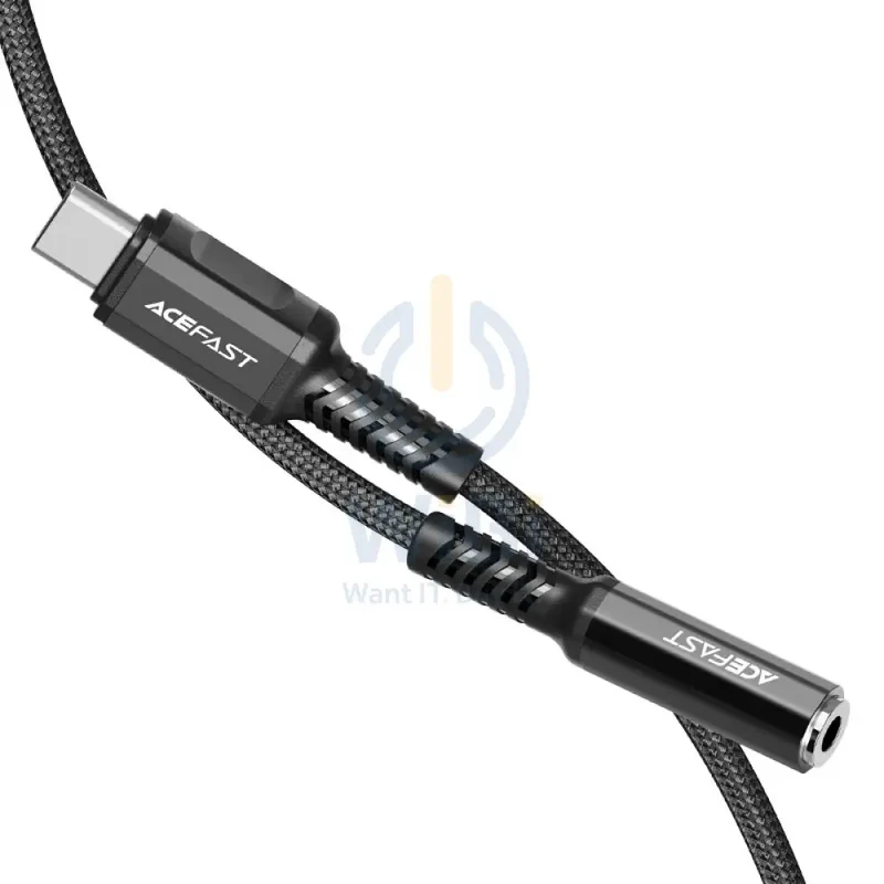 ACEFAST C1-07 USB-C to 3.5mm aluminum alloy headphones adapter cable - Black