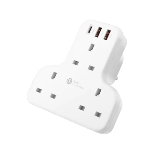 Bazic GoPort Trio Multi Port Wall Charger - USB-C / USB-A / White
