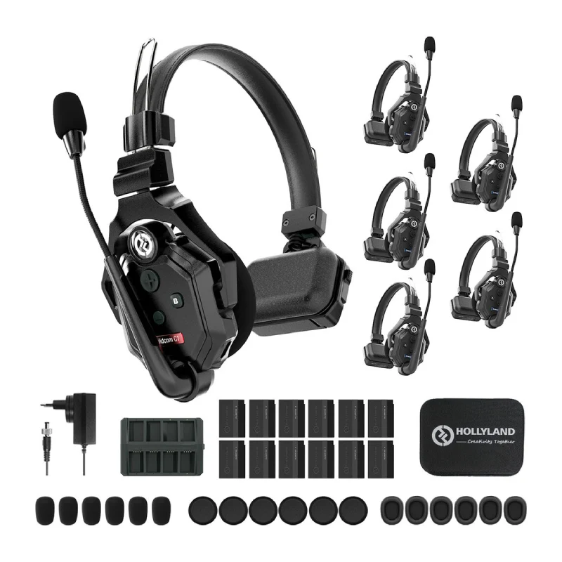 Hollyland Solidcom C1-6S Full-Duplex Wireless DECT Intercom System with 6 Headsets