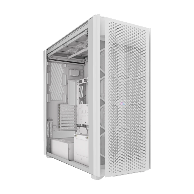 حافظة كمبيوتر كورسير 9000D RGB إيرفلو، سوبر تاور كامل، باللون الأبيض