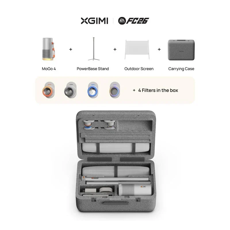 جهاز عرض محمول إكس جيمي موغو 4 ماتش، إصدار Night Collection، سطوع 450 لومن ISO / HDMI / USB / واي فاي / بلوتوث / جوجل تي في