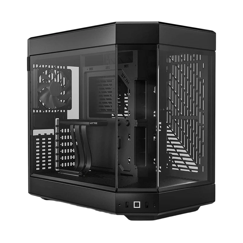 HYTE Y60 Dual Chamber Panoramic Tempered Glass ATX Case With 3 Fans - Black