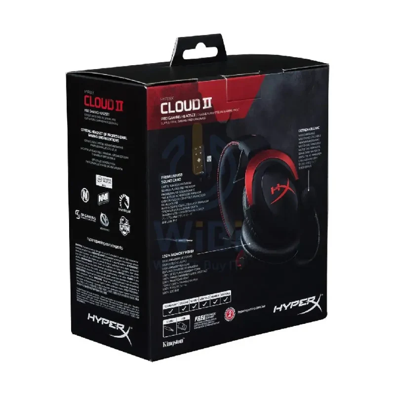 HyperX Cloud II-Pro Gaming Headset - Red & Black