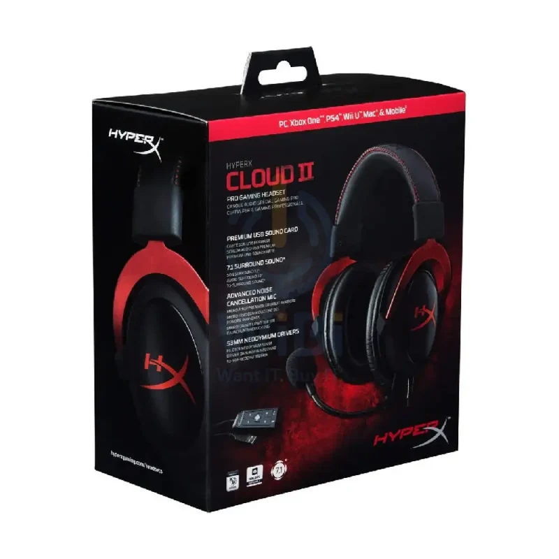 HyperX Cloud II-Pro Gaming Headset - Red & Black
