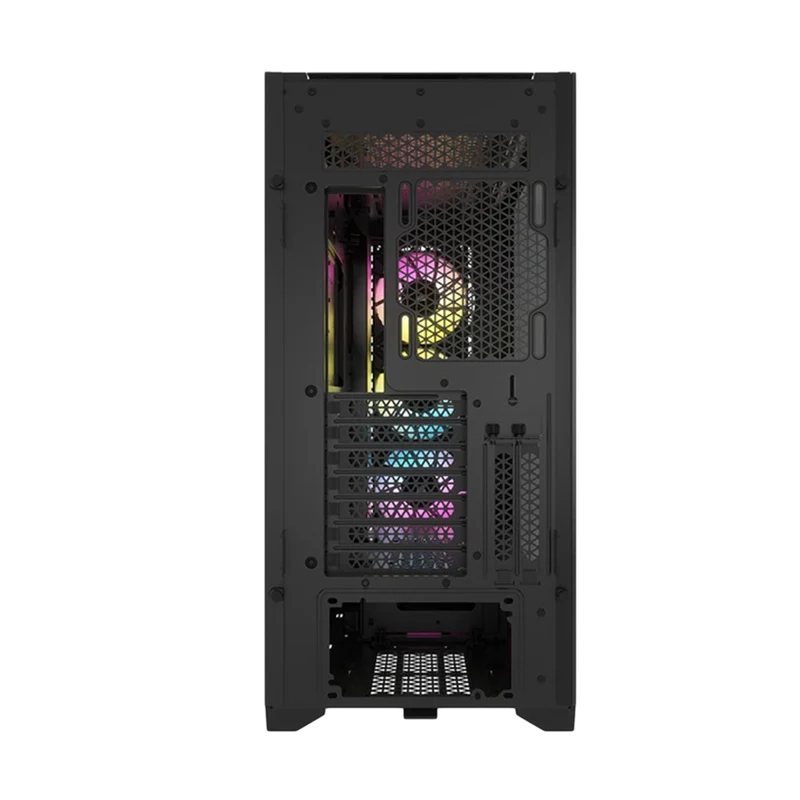 صندوق كمبيوتر كورسير iCUE 5000D RGB إيرفلو متوسط الحجم بزجاج مقوى - أسود