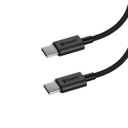 كابل مزامنة وشحن إكس باور CC60B - 60 واط / USB-C / طول 1.2 متر / رمادي