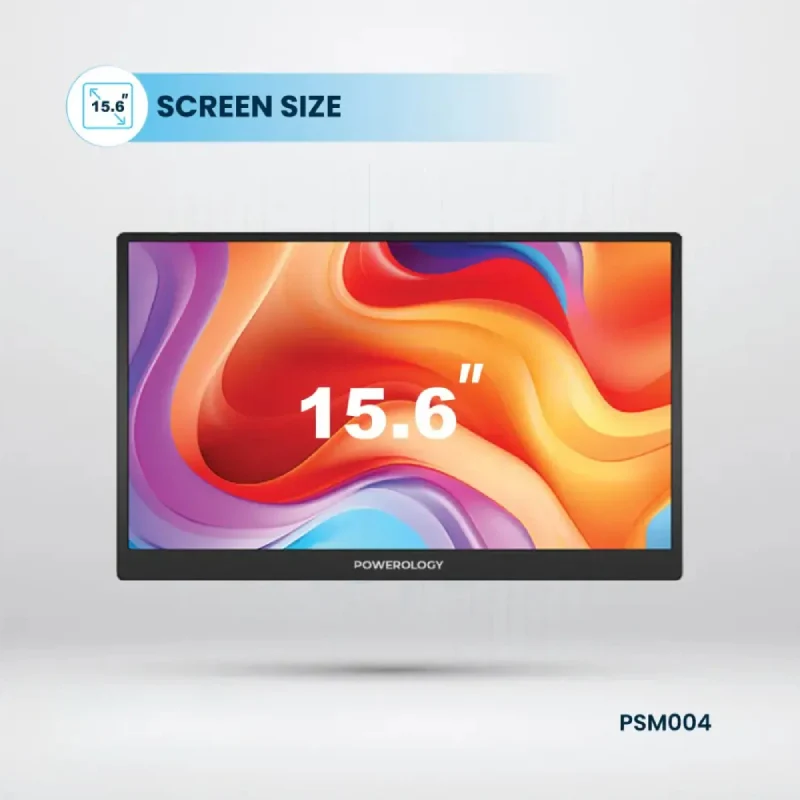 Powerology Ultra-Slim Portable Monitor - 15.6"FHD / 144Hz / Black