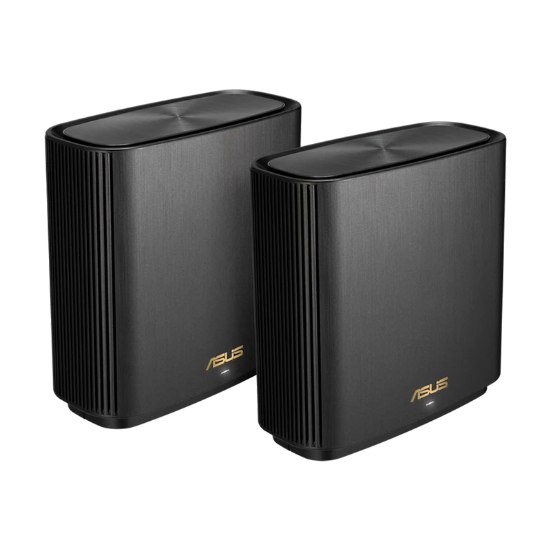 نظام أسوس زين واي فاي AX XT8 ميش واي فاي 6 ثلاثي النطاق للمنزل بالكامل، عبوة من قطعتين – AX6600 – أسود