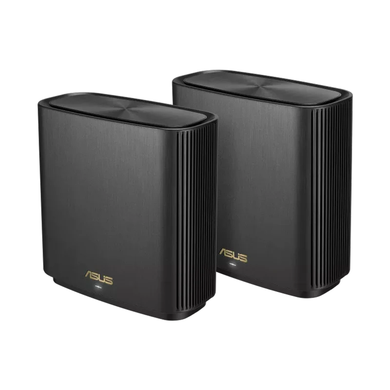 نظام أسوس زين واي فاي AX XT8 ميش واي فاي 6 ثلاثي النطاق للمنزل بالكامل، عبوة من قطعتين – AX6600 – أسود