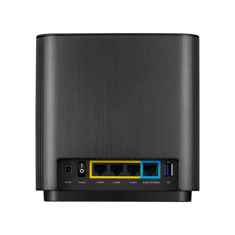 نظام أسوس زين واي فاي AX XT8 ميش واي فاي 6 ثلاثي النطاق للمنزل بالكامل، عبوة من قطعتين – AX6600 – أسود